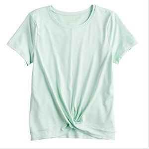 NWT Girls Tek Gear® Soft Tek Twist Hem Tee Post It Green M(8-10)
